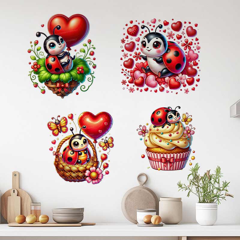 Baby Nursery Panelling - Adesivo de parede de joaninha fofa,