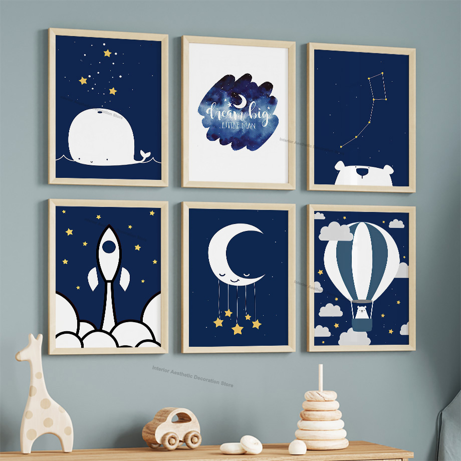 Baby Nursery Hot Air Balloon - Pôsteres e Impressões de Arte de