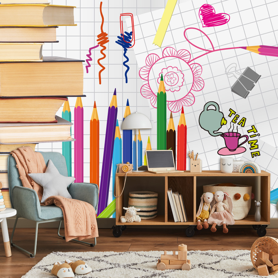 Baby Nursery Mural Wallpaper - Personalizado fácil de aplicar casca e