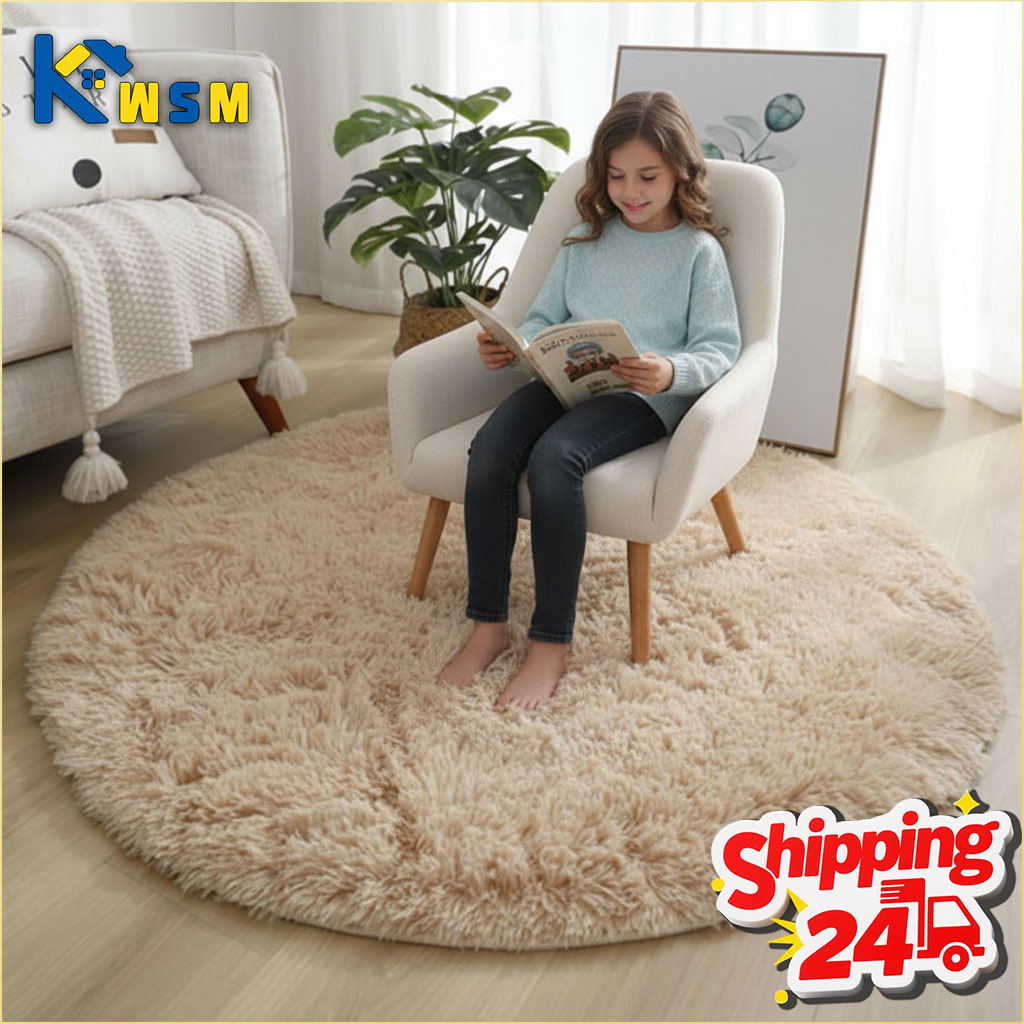 Baby Nursery Mat - Tapete redondo super macio e fofo,