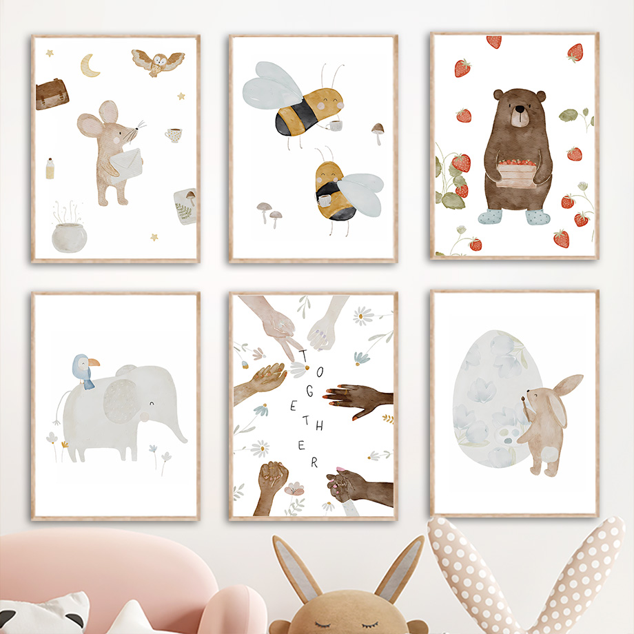 Baby Nursery Posters - Pôsteres e impressões de animais boho: