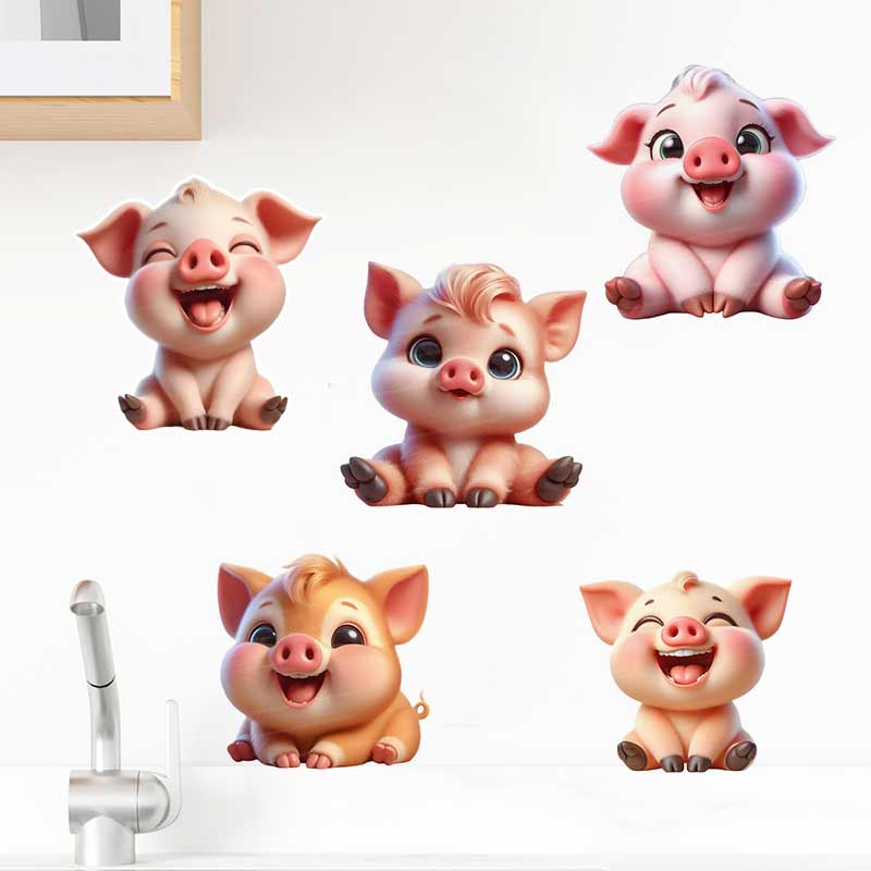 Baby Nursery Mural Wallpaper - Adesivo de Parede de Porquinho Fofo