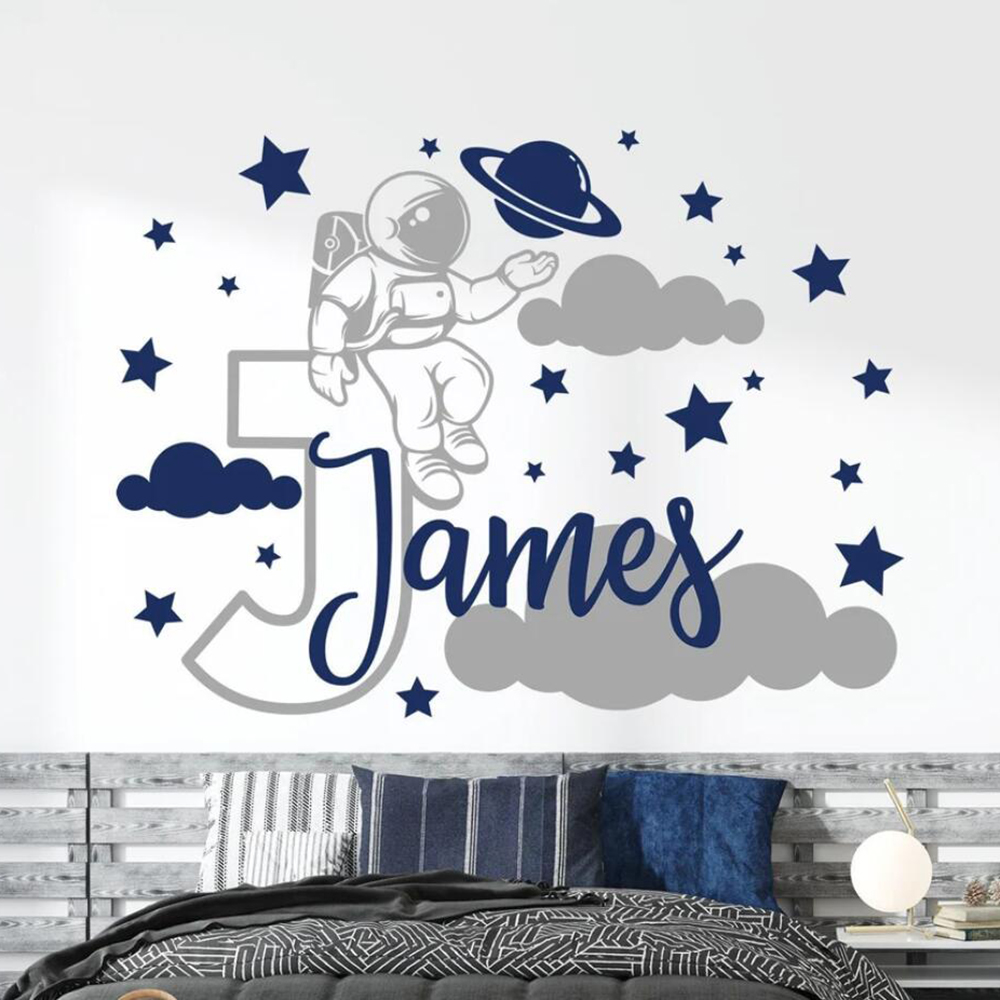 Baby Nursery Panelling - Nome personalizado dos desenhos animados espaço