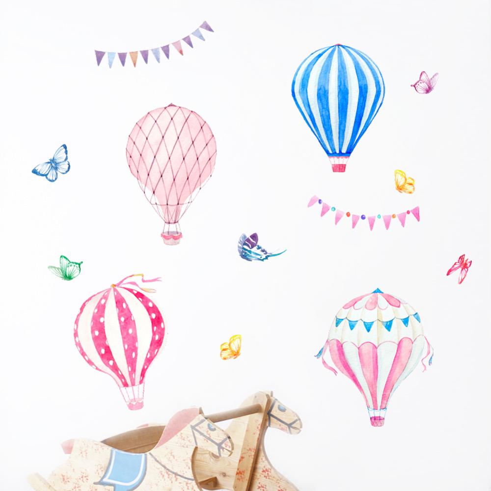 Baby Nursery Hot Air Balloon - Adesivo de Parede de Balão de