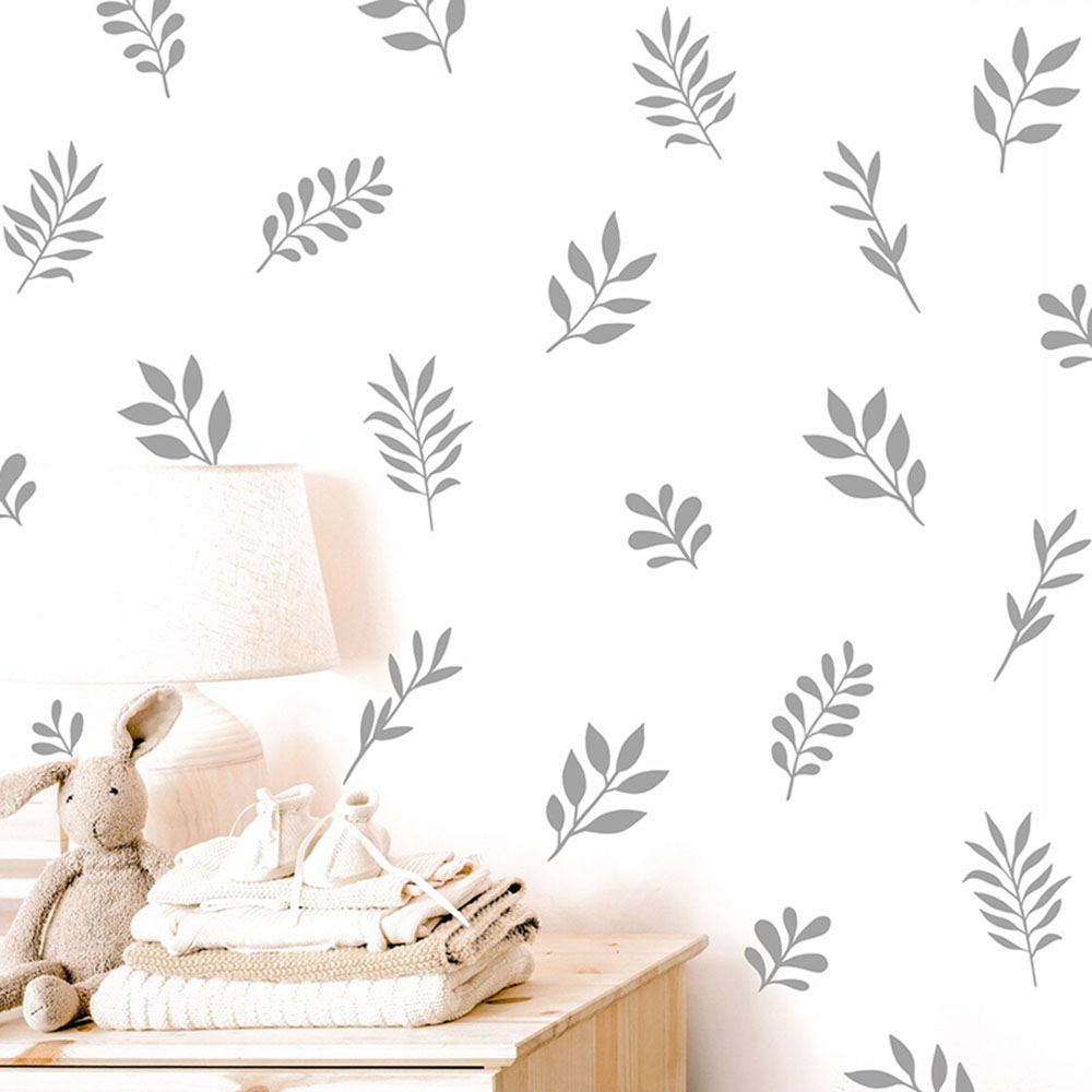 Baby Nursery Panelling - 41 pçs folha botânica adesivo de
