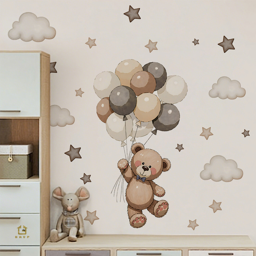 Baby Nursery Needs - Adoráveis decalques de parede de ursinho