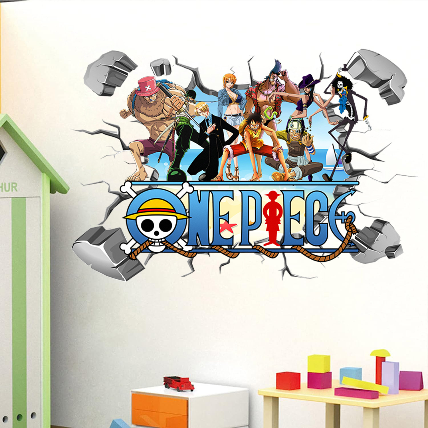 Baby Nursery Decals - Adesivos de Parede 3D do Luffy