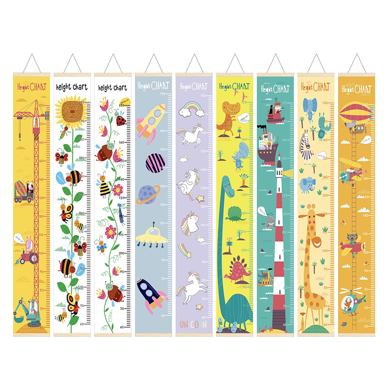 Baby Nursery Fabric - Meninos meninas gráfico de crescimento quadro