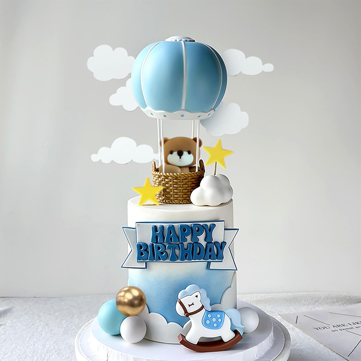 Laventy azul rosa urso decoraç - Baby Nursery Hot Air Balloon avaliação e preço