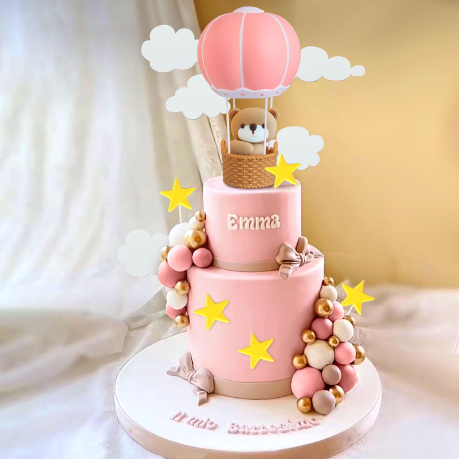 Laventy azul rosa urso decoraç - Baby Nursery Hot Air Balloon avaliação e preço