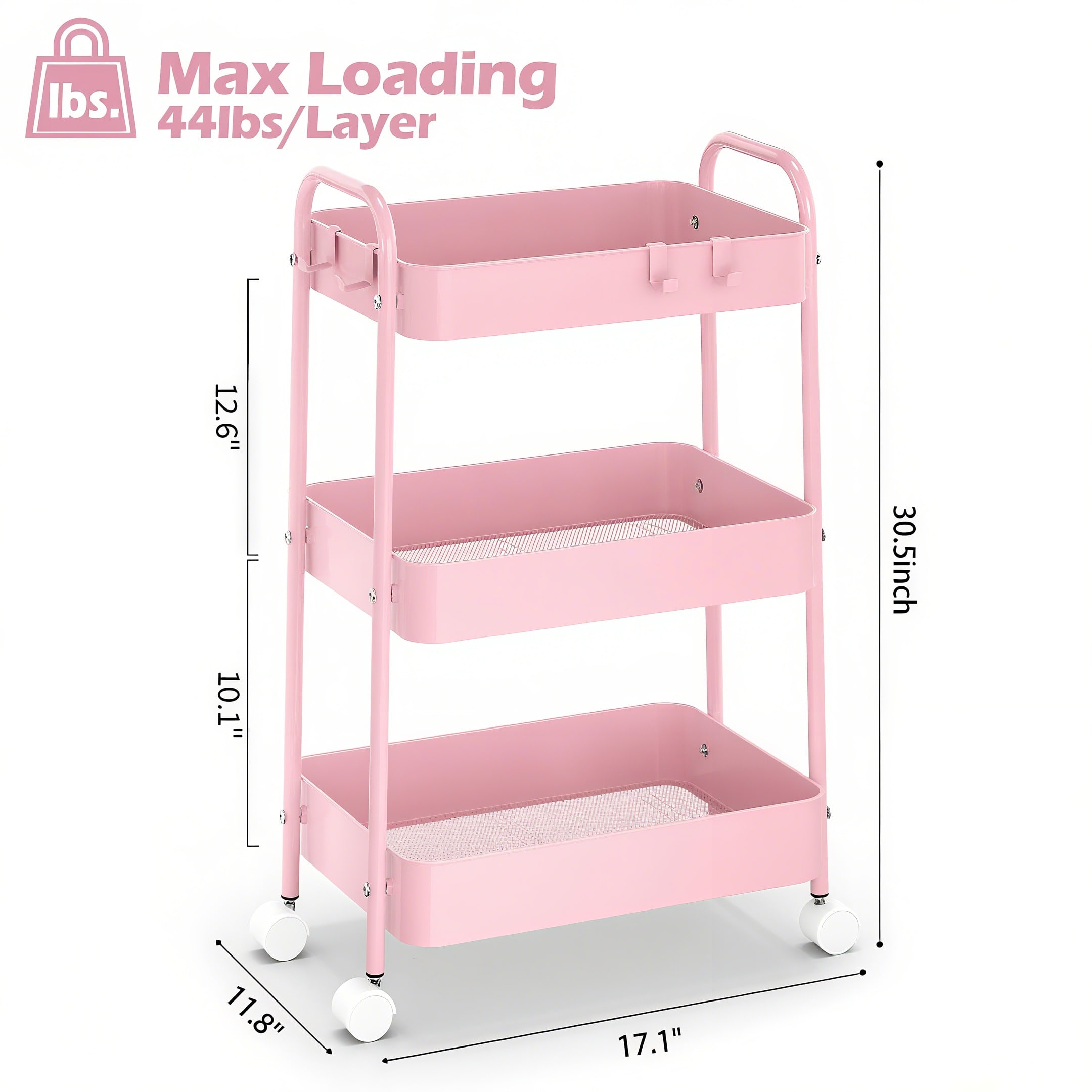 Carrinho de Metal de 3 Níveis  - Baby Nursery Essentials avaliação e preço