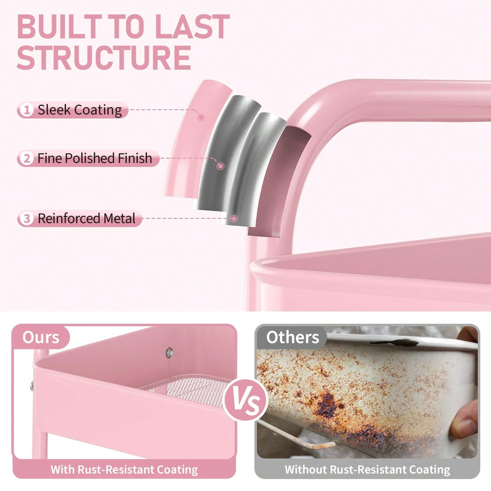 Carrinho de Metal de 3 Níveis  - Baby Nursery Essentials avaliação e preço