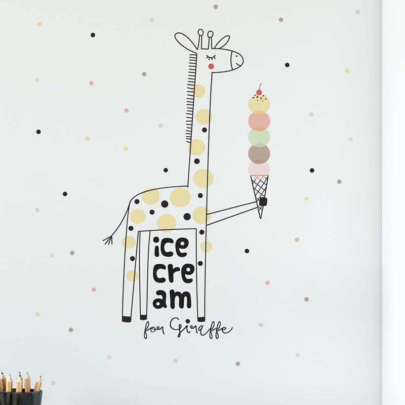 Adesivo de parede girafa sorve - Baby Nursery Mural Wallpaper avaliação e preço