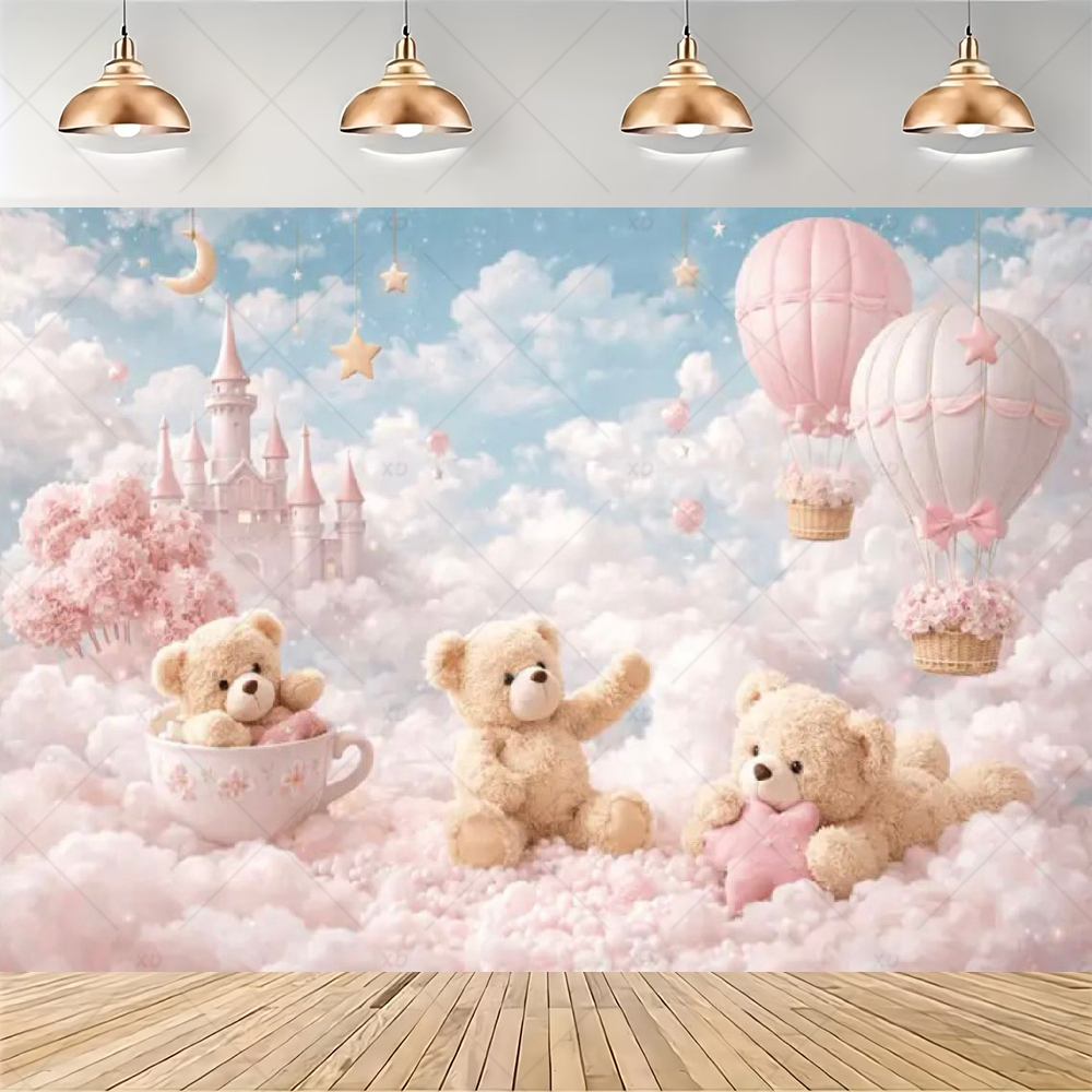 Banner de Fundo com Tema de Ur - Baby Nursery Hot Air Balloon avaliação e preço