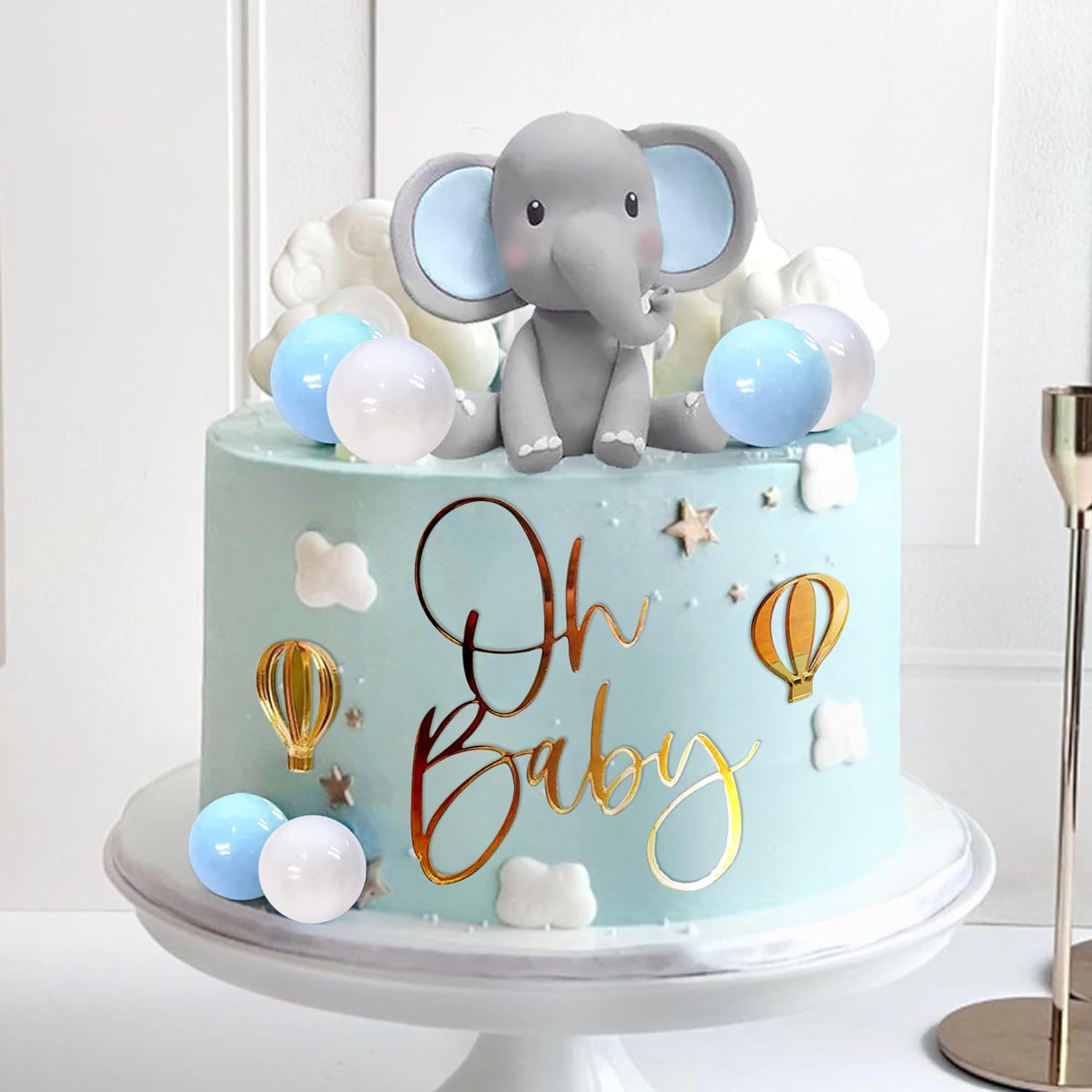 Decoração de bolo de elefante, - Baby Nursery Hot Air Balloon avaliação e preço