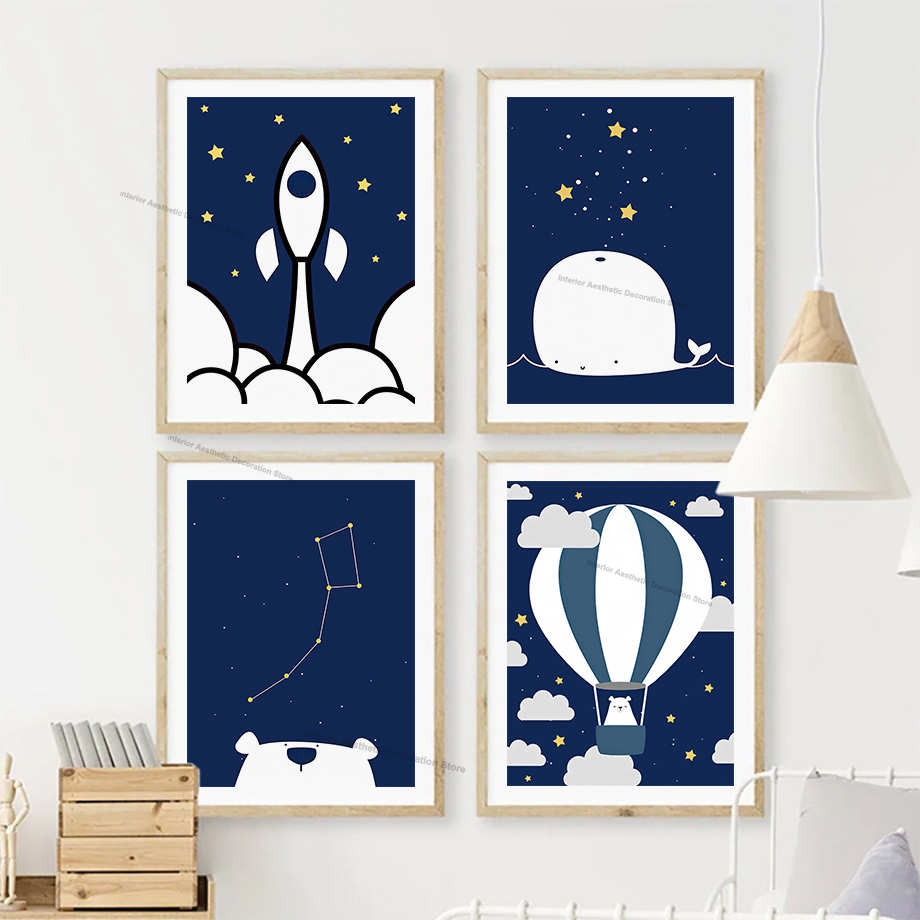 Pôsteres e Impressões de Arte  - Baby Nursery Hot Air Balloon avaliação e preço