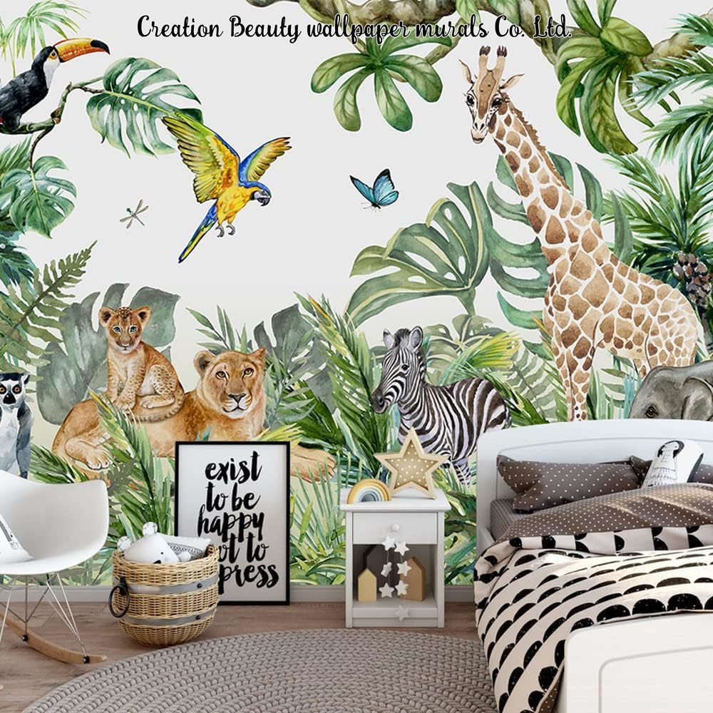 Papel de Parede de Animais em  - Baby Nursery Mural Wallpaper avaliação e preço