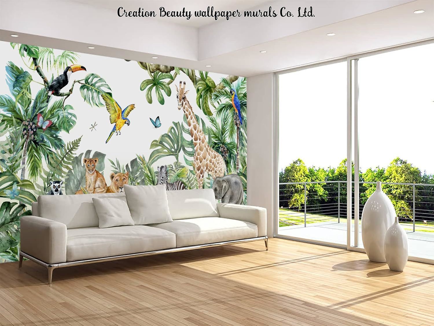 Papel de Parede de Animais em  - Baby Nursery Mural Wallpaper avaliação e preço
