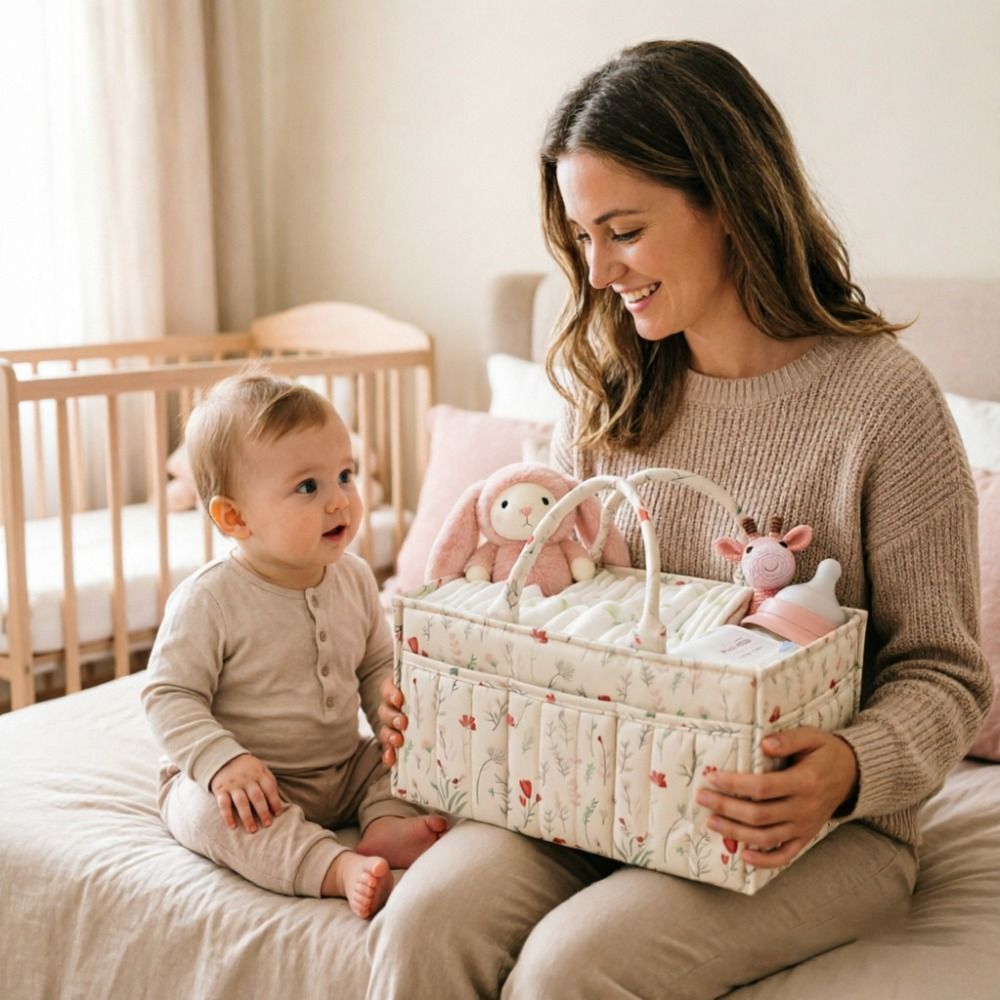 Organizador de Fraldas Floral  - Baby Nursery Essentials avaliação e preço