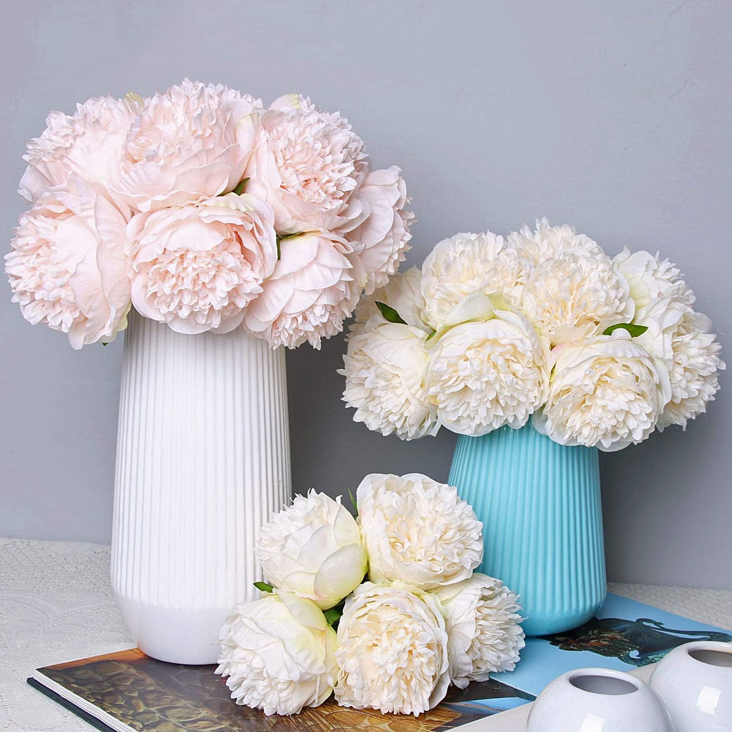 5 peônias simuladas, flores ar - Baby Nursery Fabric avaliação e preço