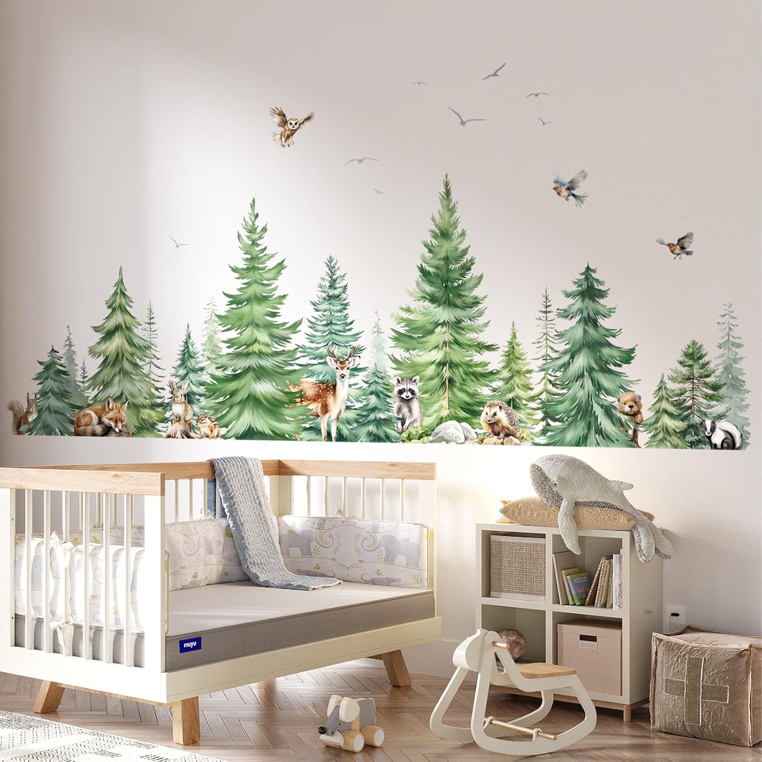 Grande aquarela pinheiro anima - Baby Nursery Panelling avaliação e preço