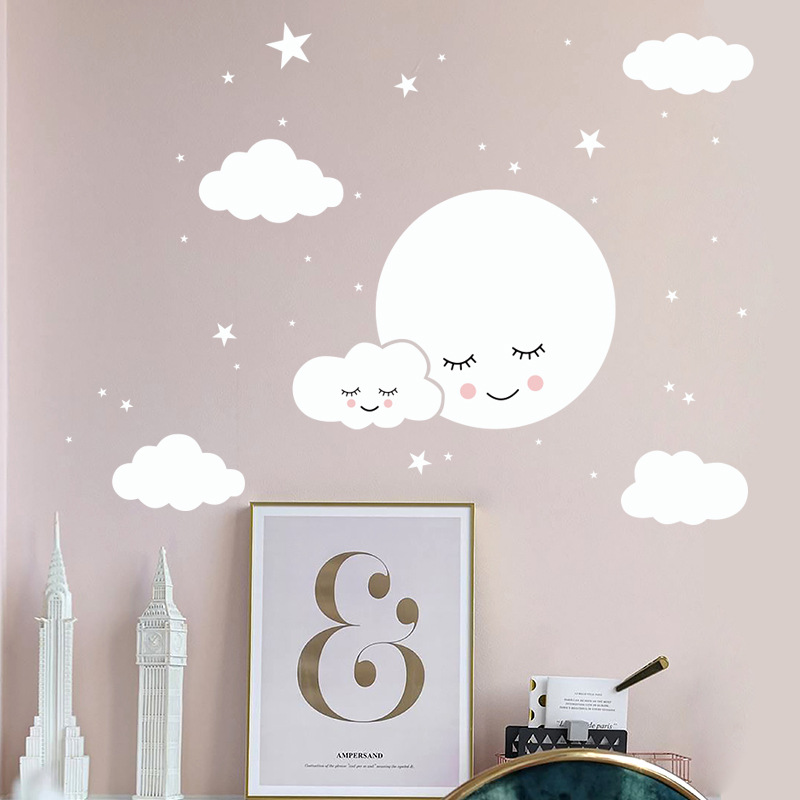 Branco dos desenhos animados s - Baby Nursery Mural Wallpaper avaliação e preço