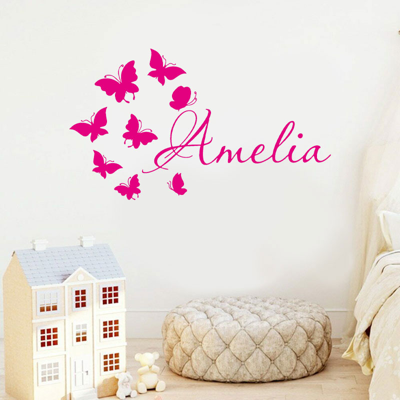 Personalizado meninas nome dos - Baby Nursery Mural Wallpaper avaliação e preço