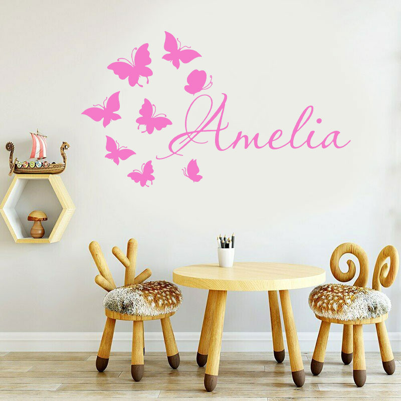 Personalizado meninas nome dos - Baby Nursery Mural Wallpaper avaliação e preço