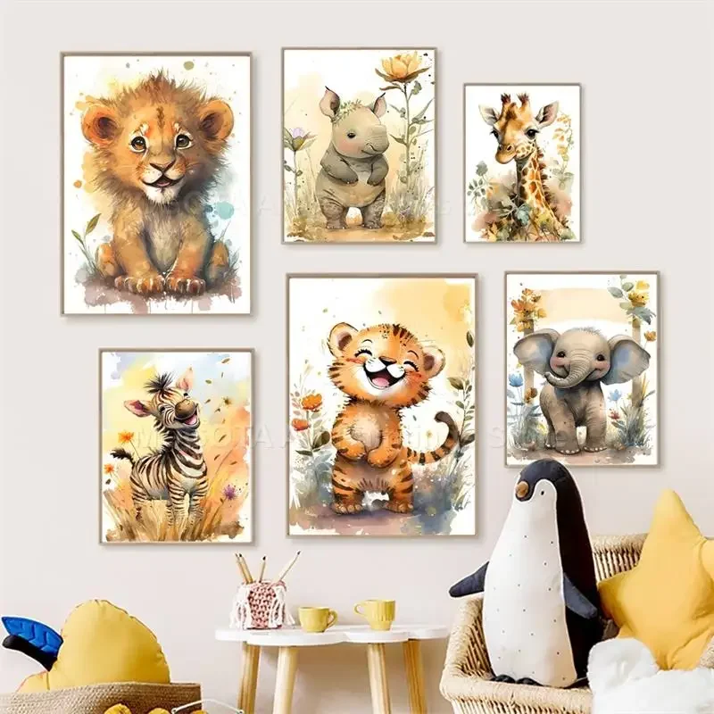 Arte de Parede em Aquarela com - Baby Nursery Posters avaliação e preço