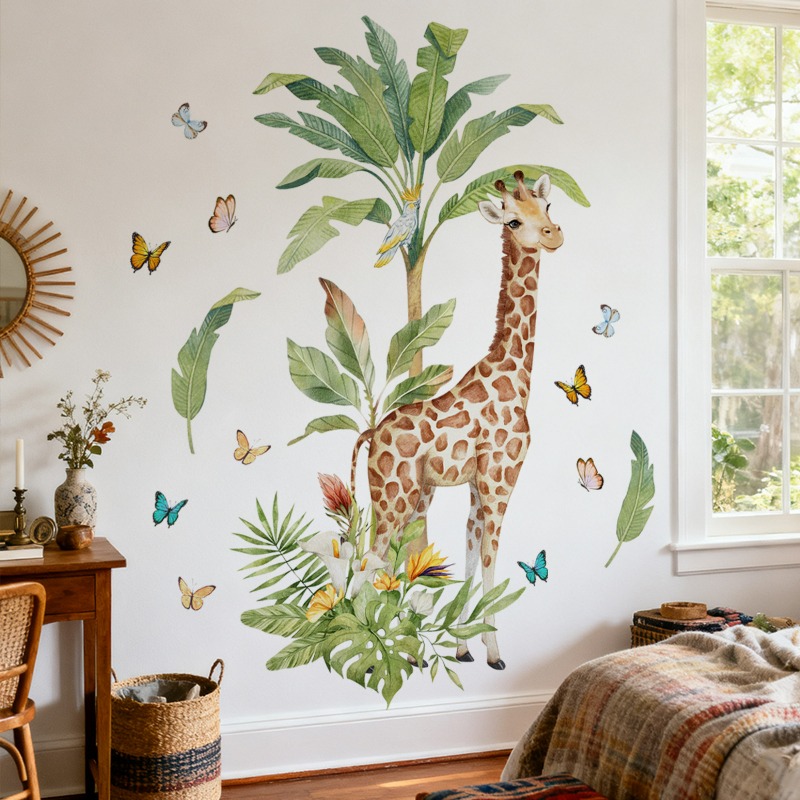 Grande floresta animal girafa  - Baby Nursery Mural Wallpaper avaliação e preço