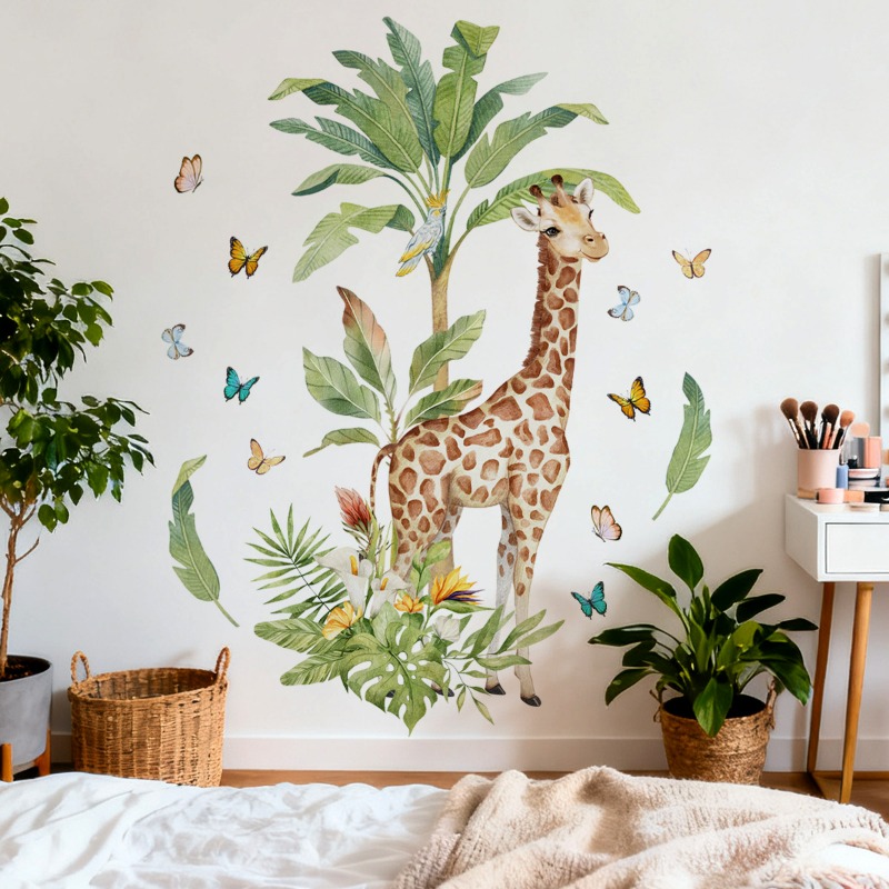 Grande floresta animal girafa  - Baby Nursery Mural Wallpaper avaliação e preço