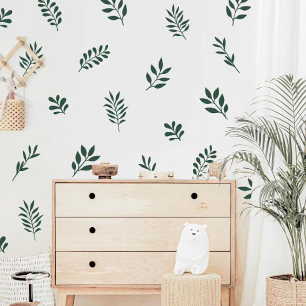 41 pçs folha botânica adesivo  - Baby Nursery Panelling avaliação e preço