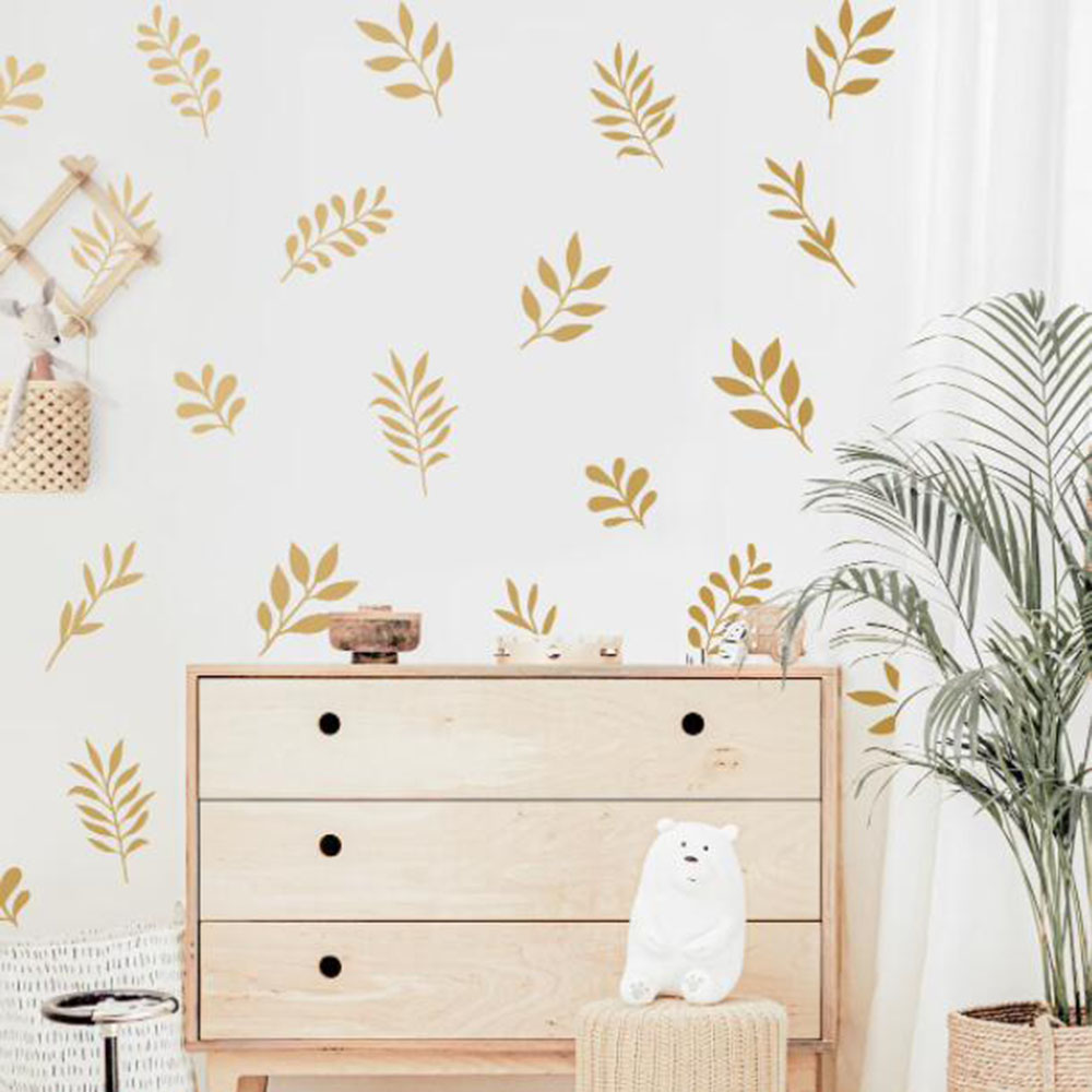 41 pçs folha botânica adesivo  - Baby Nursery Panelling avaliação e preço