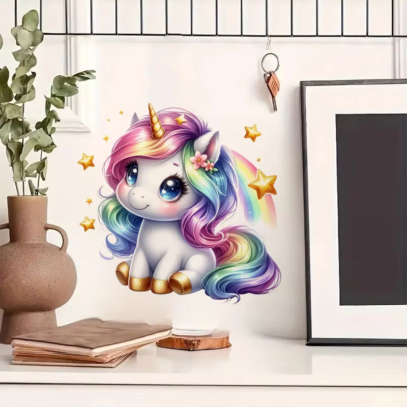 Bonito arco-íris unicórnio ade - Baby Nursery Mural Wallpaper avaliação e preço