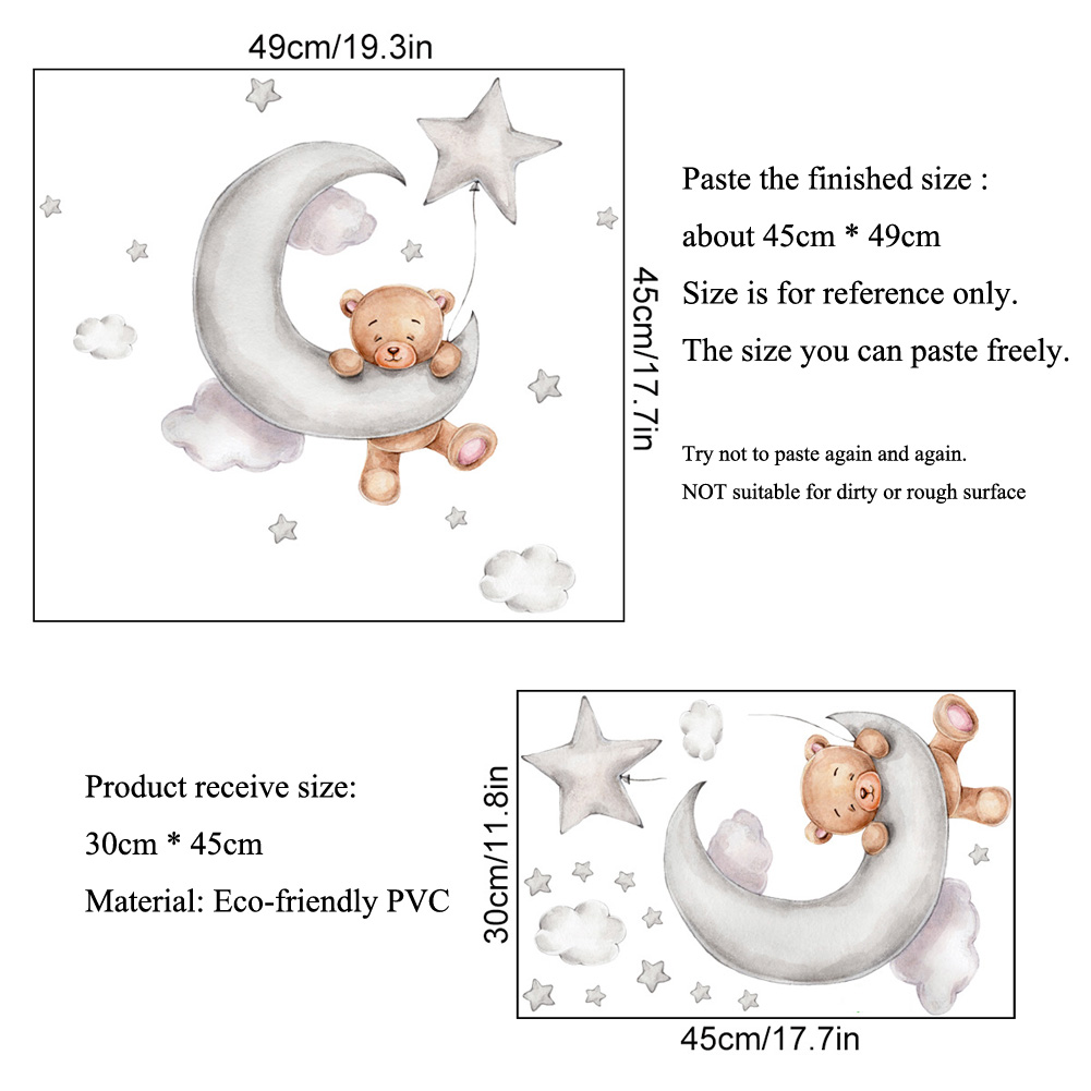 Adesivos de parede com estrela - Baby Nursery Mural Wallpaper avaliação e preço