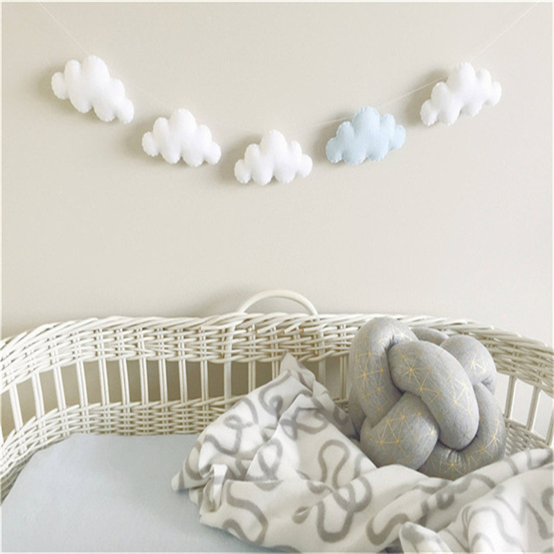 Nordic feltro nuvem guirlandas - Baby Nursery Fabric avaliação e preço