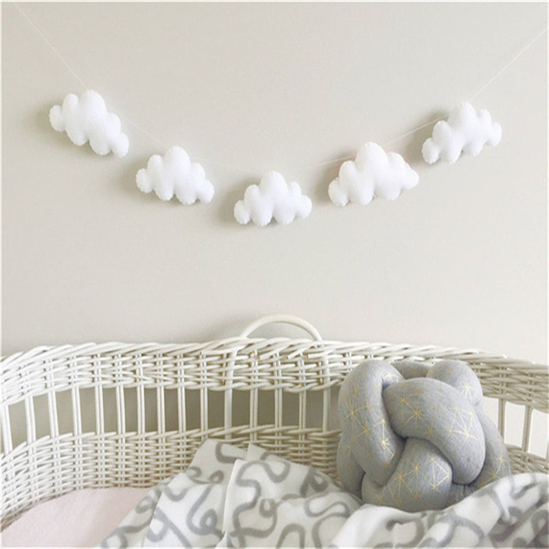 Nordic feltro nuvem guirlandas - Baby Nursery Fabric avaliação e preço