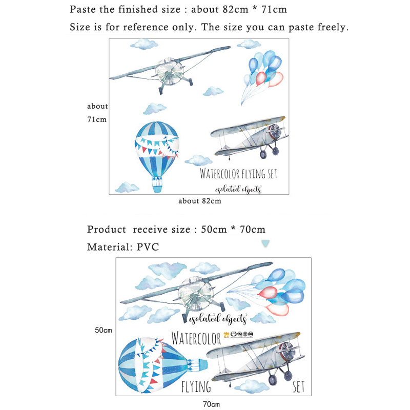 Adesivo de Parede de Avião em  - Baby Nursery Mural Wallpaper avaliação e preço