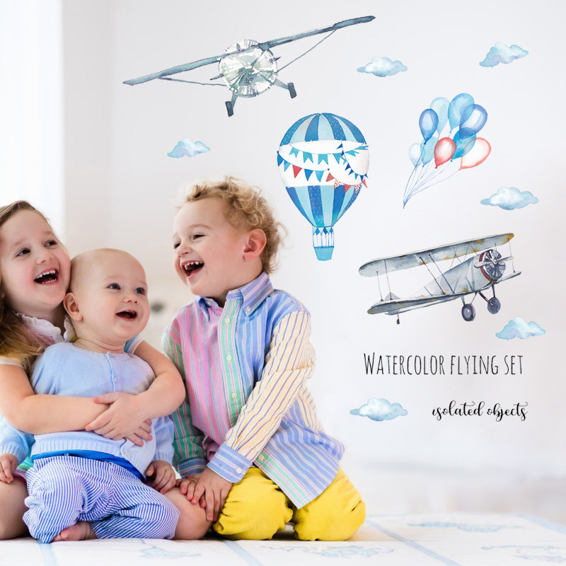 Adesivo de Parede de Avião em  - Baby Nursery Mural Wallpaper avaliação e preço